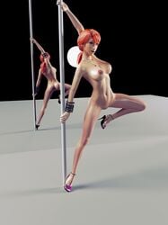 3d ass breasts final_fantasy final_fantasy_xiii heels_only hiddenus high_heels naked_footwear naked_heels naked_shoes naked_with_shoes_on nipples nude nude_filter oerba_dia_vanille open_toe_shoes orange_hair pole_dancing pussy twintails