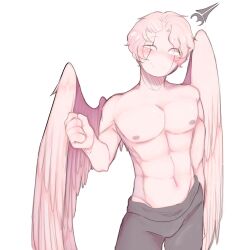 1boy countryhumans countryhumans_oc fanart fluffermafer muscular muscular_male pectorals short_hair white_body white_hair white_skin wings