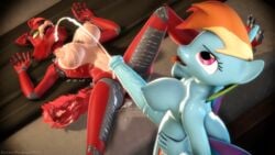 2017 3d animal_genitalia animal_penis animatronic anthro balls big_breasts big_penis breasts canine crossover cum cum_on_breasts cutie_mark dickgirl doctorpurple2000 duo ejaculation equine equine_penis erection female five_nights_at_freddy's fox foxy_(fnaf) friendship_is_magic furry futanari hair hi_res horse horsecock intersex machine mammal messy multicolored_hair my_little_pony nipples nude open_mouth penis pony rainbow_dash_(mlp) rainbow_hair robot rule_63 source_filmmaker straight_hair tongue video_games