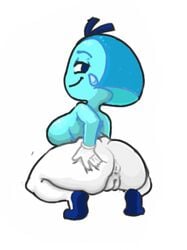 anus aquamarine_(steven_universe) blue_skin cartoon_network clothing_skin dop doplino gem_(species) looking_back presenting presenting_hindquarters puffy_pussy pussy shortstack spread_ass steven_universe