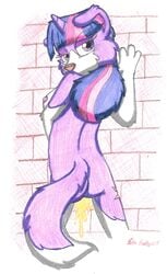 alternate_species anthro ass border_collie canine collie equine female friendship_is_magic hair horn invalid_tag mammal multicolored_hair my_little_pony nude nudist peeing silversimba01 traditional_media_(artwork) twilight_sparkle_(mlp) unicorn urine wall_(disambiguation) watersports