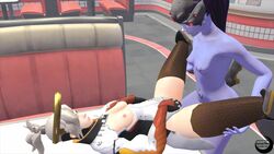 2girls 3d animated dickgirl female futa futa_on_female futanari intersex lunar9er mercy no_sound overwatch route_66_(map) sex source_filmmaker video widowmaker