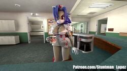 3d alyx_vance animated breast_expansion breasts cleavage coffee funny half-life half-life_2 hospital huge_breasts large_ass large_breasts no_sound nurse nurse_cap nurse_uniform shocking_(artist) skullgirls source_filmmaker tagme valentine_(skullgirls) video wide_hips