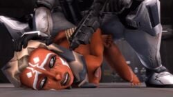 1boy 1girls 3d ahsoka_tano all_fours animated armour arms_behind_back at_gunpoint barefoot blaster bondage bound bound_arms clone_trooper clothed_male_nude_female defeated faceless_male female forced froggysfm gun hand_on_head hangar held_down hi_res looking_at_viewer looking_back lucasfilm nude on_floor orange_skin rape rope runny_makeup simple_background spaceship star_wars stormtrooper tears the_clone_wars:_season_one tied_up togruta top-down_bottom-up vaginal_penetration weapon