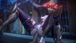 1girls 3d anal anal_insertion anal_masturbation animated black_dildo breasts dildo female female_only fpsblyck king's_row_(map) nipples overwatch purple_skin pussy riding riding_dildo sex_toy solo sound tagme video widowmaker