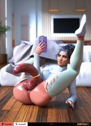 2025 3d 4k adult alternate_version_available big_ass big_breasts big_butt black_hair breasts brown_hair brunette_hair bubble_ass bubble_butt busty casual casual_clothes casual_exposure continuation cyberpunk_(series) cyberpunk_2077 dark_hair dickgirl empusaau fanart futa_focus futa_only futanari giant_penis hair hd hi_res high_resolution highres hips huge_cock large_cock large_dick large_penis lips panam_palmer pussy ripped_clothing ripped_pants selfie selfie_pose uncensored watermark