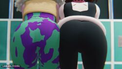 2girls 3d animated ass ass_clap ass_focus ass_on_ass big_ass big_butt fat_ass fat_butt female female_only fully_clothed huge_ass huge_butt mina_ashido music my_hero_academia ochako_uraraka ochako_uraraka_(hero_outfit) pink_skin shounen_jump sound tagme thick_ass thick_butt video visualtoon