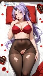 1girls 2026 ai_assisted ai_generated anime artist_name bed bed_sheet big_breasts bra breasts bust busty explicit falling_petals finger_to_mouth flower gift gift_box hi_res high_quality high_resolution highres horns large_breasts laying_down long_hair looking_at_viewer lying lying_on_back on_back on_bed pantyhose patreon patreon_username petals petals_on_liquid pillow purple_eyes purple_hair red_flower red_rose rose rose_petals shion_(tensei_shitara_slime_datta_ken) sitting_on_bed skypassion stable_diffusion tensei_shitara_slime_datta_ken that_time_i_got_reincarnated_as_a_slime tissue_box torn_clothes torn_legwear underwear watermark