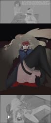 1futa 2026 2girls angry animal_genitalia bigoldrawnkers black_hair blowjob bob_cut bodily_fluids clothed clothed_sex comic cum cum_in_mouth cum_inside deadlock deepthroat fellatio futa_on_female futanari heart hi_res mina_(deadlock) pussy short_hair silver_(deadlock) teasing thigh_highs thighhighs transformation vampire vampire_girl