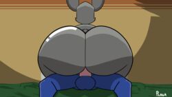 2018 animated anthro ass balls big_butt bouncing_ass bouncing_butt bubble_butt cowgirl_position dat_ass duo erection female female_on_top gigantic_ass gigantic_butt huge_ass huge_butt lagomorph male mammal on_top original original_character penis pestilence_(personification) plaga rabbit sex straddling straight thick_thighs wide_hips