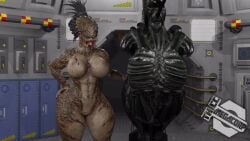 2girls 3d alien alien_(franchise) alien_girl alien_humanoid animated animation anthro bound digital_media digital_media_(artwork) duo female female_only female_xenomorph female_yautja hose_in_mouth huge_ass huge_belly huge_breasts inflation inner_mouth predator_(franchise) tagme turuptis video water_inflation xenomorph yautja