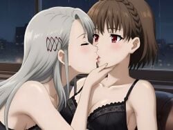 ai_generated ai_voice_acted animated blush bra braided_hair breast_fondling brown_hair busted cityscape cleavage couch desk dirty_talk door doorway flirting grey_hair hand_on_cheek incest incestuous_kiss indoors juicy_pussy kissing kissing_body kissing_neck kissing_shoulder kissing_stomach lamp love maid_stockings makoto_niijima music night office panties persona persona_(series) persona_5 pulling_panties pussy_juice pussy_juice_on_fingers red_eyes robe rubbing_pussy rubbing_pussy_through_clothing sae_niijima saliva saliva_trail silver_hair sister_and_sister sisters sniffing sound story stripping stroking tagme tasting tasting_pussy_juice tears teasing teenager tongue tongue_kiss tongue_out touching_another touching_another's_crotch underwear undressing vaginal_fluids video voice_acted wine wine_bottle wine_glass yuri