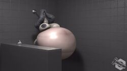 3d about_to_burst alligator alligator_tail alligatorid alligatorid_humanoid animated animation anthro close_to_bursting grey_body grey_scales huge_ass huge_belly huge_breasts imminent_bursting imminent_popping inflation scalie shower shower_head tagme taut_belly turuptis video water_inflation