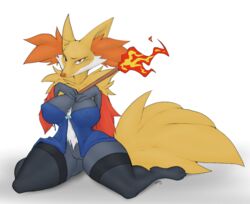 2017 anthro breasts canine clothing delphox digital_media_(artwork) edit fan_character female fire lingerie mammal minx_lyra nintendo nipples pokémon_(species) pokemon pussy video_games yogoat