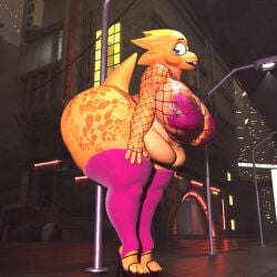 absurd_res adri164 alphys anthro areola areola_slip belly big_belly big_breasts breasts brown_areola buckteeth clothing curvy_figure eyewear female fishnet_clothing footwear glasses hi_res high_heels huge_belly huge_breasts huge_hips huge_thighs hyper legwear lizard looking_at_viewer navel nipples non-mammal_nipples obese obese_anthro obese_female overweight overweight_anthro overweight_female panties pink_clothing reptile round_glasses scalie shoes solo teeth thick_thighs thigh_highs undertale_(series) underwear wide_hips yellow_body yellow_skin