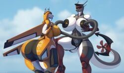 absurd_res aeromorph aircraft anthro ass big_butt duo female female/female genitals hi_res living_aircraft living_machine living_vehicle machine roder shipmorph vehicle vulva
