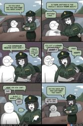 1boy 1girls big_breasts bob_cut breasts car comic cop doctorloops female handjob male original police policewoman premature_ejaculation tagme ticket traffic_cop veronica_(doctorloops) veronica_and_mona