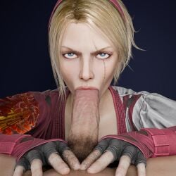 1boy 1girls 3d 3d_(artwork) blonde_hair cabezadeperro00 fellatio lidia_sobieska oral oral_sex penis pov scar tagme tekken tekken_8