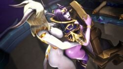 1futa 1girls 3d against_surface animated arm_markings bangle big_breasts blood_elf bottomless bottomless_female chair circlet dark-skinned_female dark_skin draenei draenei_futa ear_piercing earrings elf face_markings futa_on_female futanari glowing_eyes horn horned_futa horns horsecock itsmorti light-skinned_futa light_skin lightforged_draenei markings moaning moaning_female moaning_futa moaning_in_pleasure open_mouth painted_nails partially_clothed purple_skin ring_(jewelry) rings short_video size_difference standing_sex stockings tagme tail video void_elf warcraft world_of_warcraft xal'atath