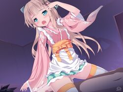 censored japanese_clothes natsumiya_yuzu penis pussy sex thighhighs