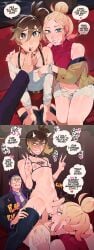 1girls 2boys anal anal_insertion anal_penetration anal_sex ball_lick ball_licking bisexual_male black_eyes blonde blonde_female blonde_hair blonde_hair_female blue_eyes brown_hair clothed clothed_female clothed_male corbeau_(pokemon) diforland double_peace_sign double_v female female_supporting_yaoi femboy feminine_male feminization gay hair_bun karasuba_(pokemon) kyouya_(pokemon) licking licking_balls looking_at_penis male male/female male/male male_focus medium_breasts multiple_boys multiple_males naked naked_male nintendo nude nude_male paxton_(pokemon) peace_sign penis pokemon pokemon_legends:_z-a sex taunie_(pokemon) townie_(pokemon) v yaoi yaoi_with_female_audience yellow_eyes