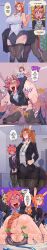anus brown_hair centaur clothed clothed_female clothed_futa clothed_sex diforland futa_on_female futanari glasses green_eyes horns id_card long_hair office_lady original pink_eyes pink_hair sex short_hair torn_clothes vaginal vaginal_insertion vaginal_penetration vaginal_sex
