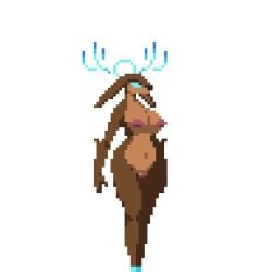 animated anthro antlers bodily_fluids breast_bulge breast_growth breast_vore breasts casting_spell countershade_torso countershading deer digestion digital_media_(artwork) duo female female/female genitals glowing glowing_antlers glowing_eyes graphite_(pthalo) growth halo horn lactating lagomorph leporid low_res mammal milk_transformation navel nipple_fetish nipple_play nipple_vore nipples pixel_(artwork) pixel_animation pthalo rabbit size_difference standing struggling struggling_prey vore vulva walking