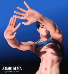 overwatch overwatch_2 wuyang 1boy 1male chest clothed clothed_male male male_only naked naked_male only only_male white_body black_hair brown_eyes abs necklace no_pants no_underwear six_pack solo solo_focus solo_male earrings ear_piercing full_body lifting shirt twink blender blender_(software) blender_cycles blender_(artwork) blender3d blender_cycles_(artwork) 3d 3d_(artwork) 3d_model 3d_render 3dcg 3d_artwork