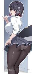 1girls ass big_ass big_breasts big_thighs black_hair breasts colored_nails cuboon ellen_joe ellen_joe_(on_campus) female hoyoverse huge_ass huge_breasts huge_thighs large_breasts light-skinned_female light_skin lolipop mihoyo multicolored_hair open_mouth painted_nails panties pantyshot pink_hair pussy red_eyes school_uniform schoolgirl shark shark_girl shark_tail sharp_teeth short_hair skirt solo thick_thighs thighs tongue tongue_out upskirt zenless_zone_zero