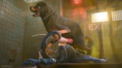 2025 3d_(artwork) absurd_res anthro anus black_body black_fur blender_(artwork) bloated blue_body blue_horn blue_nails blue_scales bodily_fluids bound brown_body brown_fur canid canine canis collar colored_nails cuff_(restraint) cum cum_drip cum_on_belly cum_on_body cum_on_face curled_tail digital_media_(artwork) domestic_dog dripping drooling duo ear_piercing ejaculation feces feces_in_mouth feces_on_skin feces_pile female feral floppy_ears fur furniture genital_fluids genitals hi_res horn kenresek knot knotted_penis kobold male male/female mammal mastiff metal_cuffs molosser nails neck_cuff open_mouth paw_on_mouth penis piercing pooping_on_another red_light restraints rottweiler saliva saliva_on_face scales scalie scat stretched_anus table tail tile tile_wall toilet tongue wall_(structure) white_body white_scales window wood wood_furniture wood_table yellow_eyes