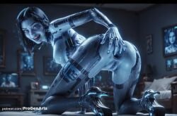 high_heels solo pussy breasts nipples colored_skin ass uncensored anus looking_at_viewer spread_ass black_hair spread_anus blue_skin looking_back bed medium_breasts presenting nude anal blurry on_bed indoors science_fiction all_fours smile blue_eyes android blurry_background hologram pussy_juice hand_on_own_ass progenarts hi_res ai_generated microsoft halo_(series) halo_(game) cortana 1girls female_human