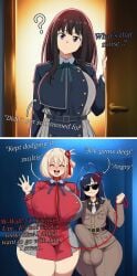 1futa 2d 2girls 2koma 3girls ? ai_generated anger_vein angry ass balls belt big_ass big_balls big_breasts big_butt big_cock big_penis big_testicles big_thighs black_hair bleach blonde_hair blue_dress blue_hair blue_ribbon blush bob_cut breasts bulge bulge_under_clothes cheating closed_eyes closed_mouth cock collar collared_shirt cuckold cuckolding cuckquean door dress english english_text erection erection_under_clothes female futa/female futa_with_female futanari gigigens giselle_gewelle green_ribbons grey_dress hair_ribbon holding holding_leash huge_ass huge_balls huge_breasts huge_butt huge_cock huge_testicles inoue_takina large_ass large_balls large_breasts large_butt large_cock large_penis large_testicles large_thighs leash long_hair long_sleeves lycoris_recoil lycoris_uniform massive_balls massive_breasts massive_cock massive_penis massive_testicles multiple_girls neck_ribbon necktie netorare nishikigi_chisato ntr open_mouth penis penis_bulge pleated_dress purple_eyes red_belt red_dress red_ribbon ribbon shirt short_hair smile sunglasses teeth testicles text thick_ass thick_butt thick_cock thick_penis thick_thighs thighs tinted_eyewear two-tone_dress uniform upper_teeth_only waving white_shirt