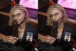 1boy 1girls 3d big_penis blonde_female blonde_hair blowjob blowjob_face clothing computer currysfm dark-skinned_male dark_skin electronics eyewear fbi fbi_agent fbi_badge fellatio female glasses grace_ashcroft grace_ashcroft_(fbi_outfit) grace_ashcroft_(julia_pratt) handjob huge_cock human id_card indoors interracial kissing kissing_penis laptop large_penis light-skinned_female light_skin nathan_dempsy office office_clothing office_lady oral oral_sex pale_skin resident_evil resident_evil_9:_requiem stroking_penis sucking sucking_penis suit