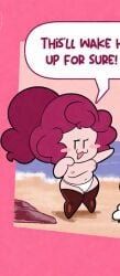 lil_miss panties white_panties shortstack chubby breasts leggings beach ai_edit partially_clothed partially_clothed_female