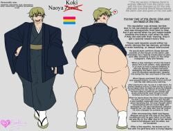 1boy alternate_universe ass au big_ass big_butt blush blush_lines blushing blushing_at_viewer brown_eyes brown_hair butt fat_ass fat_butt fully_clothed heart hexdoodz huge_ass huge_butt jujutsu_kaisen licking licking_own_lips male male_only pansexual_pride_colors solo text thick_ass thick_butt tongue tounge_out underwear zenin_naoya