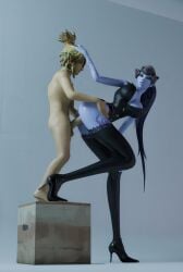 1boy 1girls 3d 9:16 amelie_lacroix bent_over big_breasts big_penis bigger_female blue-skinned_female blue_hair blue_skin busty crossover dominant_male female female_moaning from_behind from_behind_position full_body hands_on_another's_hips hands_on_hips height_difference hi hi_res high_heels hip_grab human human_male human_on_humanoid humanoid humanoid_female interspecies light-skined_male light_skin link long_hair long_ponytail male male/female nintendo older_female overwatch photostudio sex shorter_male shorter_than_30_seconds size_difference slim_waist smaller_male smaller_penetrating standing_doggy_style standing_on_object standing_pose stockings straight straight_sex taller_female the_legend_of_zelda widowmaker younger_male
