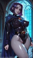 ai_generated backdoorsenpai cameltoe dc dc_comics raven_(dc) raven_(teen_titans) solo tagme teen_titans video