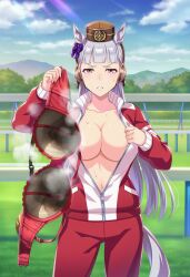 1girls ai_generated animal_ears anthropomorphization eyes female gold_ship_(umamusume) hair legs removed_bra removed_clothing skin tagme umamusume umamusume_pretty_derby young