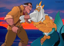 2007 2boys bara clayton creed crossover disney gay king_triton male male_only tarzan_(1999_film) the_little_mermaid yaoi