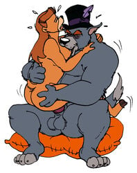 anthro balls bear biceps breastfeeding canine disney dumptruck_(talespin) female fur furry hat male muscles penetration penis rebecca_cunningham straight talespin vaginal_penetration wolfwood1