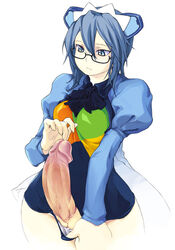 2k-tan blue blue_eyes blue_hair futa_only futa_urethral_insertion futanari hair huge_cock intersex maid maid_headdress microsoft microsoft_windows os-tan penis personification solo solo_futa urethra urethral_fingering urethral_insertion windows_2000