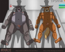 abs anthro balls baloo bear belly biceps bound canine chubby disney don_karnage fur furry gay male male_only muscles no_humans overweight pecs penis rthur talespin uncut wolf yaoi