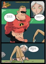 1boy 1girls cheating comic disney female male mirage_(the_incredibles) mr._incredible penis pixar robert_parr straight_hair superhero the_incredibles