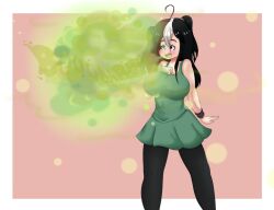 ass big_breasts breasts brown_hair burp burp_cloud burp_fetish burping burpy_chan fart fart_cloud fart_fetish farty_chan female funlitogc fusion fusion_character gassychan_(artist) gina_(funlitogc) green_eyes large_breasts leti multicolored_hair pleasure_face