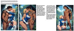 ai_generated blonde_hair blow_job blue_eyes cheating cheating_mother cheating_wife conjugal_slavery dark_skinned_male fantastic_four interracial invisible_woman kiss large_penis marvel marvel_comics namor namor_mckenzie_(sub-mariner) stockholm_syndrome sue_richards sue_storm