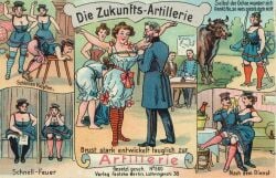 bloomers bloomers_(victorian) cleavage edwardian german german_female german_text history large_breasts military military_uniform multiple_girls period_undergarments propaganda propaganda_poster soldier soldier_girl spanking spanking_ass spanking_butt underwear