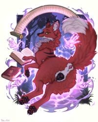 2026 2d a.o.kigahara_(artist) animal_genitalia animal_pussy animal_vulva anus artist_name black_markings black_nose black_pawpads black_vulva book canid canine canine_genitalia canine_vulva canis cheek_tuft claws closed_book collaboration colored detailed_background digital_drawing_(artwork) digital_media_(artwork) dipstick_tail disembodied_hand ear_piercing facial_tuft female female_fox female_only feral feral_only fluffy forest fox fur furaffinity_link genitals grass hi_res inner_ear_fluff looking_back magic magic_hands mammal markings midair night nude open_book orange_eyes original original_character pawpads paws piercing pink_anus plant png raised_tail rear_view red_body red_fox red_fur shaded smile snout solo solo_female tail tail_markings taka_(artist) tree tuft vulva white_body white_fur ych yellow_eyes