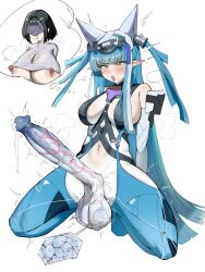 ahe_gao arknights:_endfield bigyann176 cumming endministrator_(arknights:_endfield) female female_endministrator_(arknights:_endfield) futa_focus futanari last_rite_(arknights:_endfield) masturbation veiny_penis