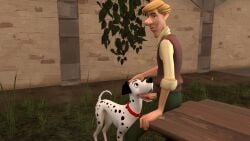 101_dalmatians 3d_(artwork) canid canine canis dalmatian digital_media_(artwork) disney domestic_dog duo fellatio feral feral_penetrated genitals hi_res human human_penetrating inprogresssfm interspecies licking male male/male mammal oral outside penetration penile penis penis_lick pongo public roger_radcliffe sex size_difference source_filmmaker_(artwork) tongue