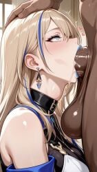 1boy 1boy1girl 1girls adult ai_generated bedroom blonde_female blonde_hair blonde_hair_female blowjob blue_eyes blue_hair blue_lipstick blush breasts clothed_female cock collar commentary_request dark-skinned_male dark_skin deepthroat drool drooling earrings eyelashes face_focus face_fucking female female_focus floating_heart hair hair_between_eyes hand_on_head heart honkai:_star_rail honkai_(series) hoyoverse huge_cock indoors inside interracial large_penis large_testicles lia_the_busty_redhead light-skinned_female light_skin lipstick long_hair looking_up mature_female mature_woman mihoyo multicolored_hair naked naked_male nipples nude nude_male oral oral_penetration oral_sex penis penis_in_mouth self_upload serval_landau standing submissive submissive_female tagme testicles throat_bulge throat_fuck